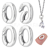4Pcs 925 Sterling Silver Spring Gate Rings STER-NB0001-32-1
