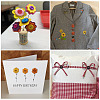 120Pcs 6 Colors 2-Hole Wood Flower Buttons BUTT-TA0001-40C-9