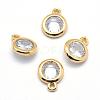 Brass Cubic Zirconia Pendants KK-P119-33-8x6mm-G-NR-1