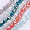 Electroplate Glass Beads Strands EGLA-R007-6x4mm-M-1