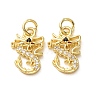 Brass Micro Pave Black Cubic Zirconia Charms CU-E003-18G-18-1