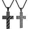 American Flag Bible Cross 304 Stainless Steel Pendant Necklaces for Men FS-WGFCD71-06-1