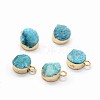 Natural Druzy Quartz Charms G-P396-07G-02-1