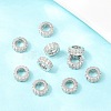 Brass Micro Pave Cubic Zirconia European Beads ZIRC-D026-07P-5