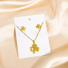 304 Stainless Steel Pendant Necklaces & Stud Earrings Sets WG82A44-17-1