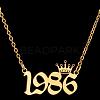 Crown Birth Year 201 Stainless Steel Pendant Necklaces for Women FS-WG4E8F2-07-1