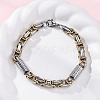 201 Stainless Steel Byzantine Chain Bracelets BJEW-B078-164GP-1