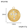304 Stainless Steel Micro Pave Clear Cubic Zirconia Pendants CU-OY001-40G-2