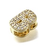 Brass Micro Pave Cubic Zirconia Letter Multi-Strand Links KK-D295-32G-02-2