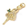 Brass Micro Pave Cubic Zirconia Pendants ZIRC-I356-08G-03-2