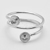Anti-Tarnish Rhodium Plated 925 Sterling Silver Finger Design Ring Mounts Fittings with Pearl Seat X-STER-A070-040-2