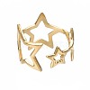 304 Stainless Steel Star Open Cuff Ring RJEW-T023-26G-2