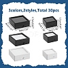30Pcs 6 Styles Square ABS Plastic & Acrylic Loose Diamond Storage Boxes CON-WR0001-09-3