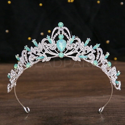 Alloy Rhinestone Crown Hair Bands for Woman Girls PW-WGB2F57-19-1