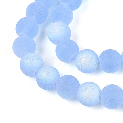 Frosted Transparent Glass Beads Strands LS-GLAA-T032-T10mm-MBB04-1