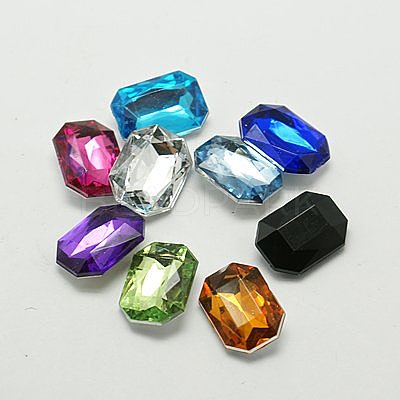 Imitation Taiwan Acrylic Rhinestone Cabochons GACR-A010-6x8mm-M-1