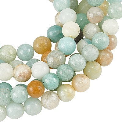3 Strands Natural Flower Amazonite Beads Strands G-GO0001-13-1
