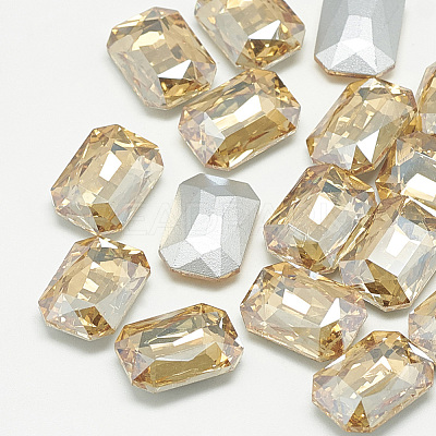 Pointed Back Glass Rhinestone Cabochons RGLA-T079-13x18mm-06-1