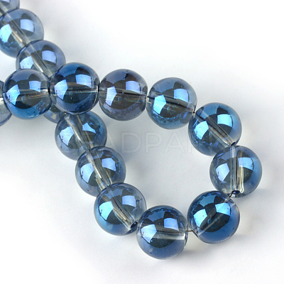 Electroplate Glass Beads Strands EGLA-Q062-8mm-A14-1