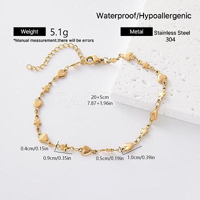 Vintage 304 Stainless Steel Link Chain Bracelets for Women SR6188-2-1