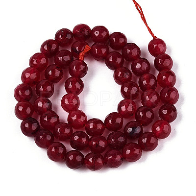 Dyed Natural White Jade Beads Strands G-T139-8mm-60-04-1