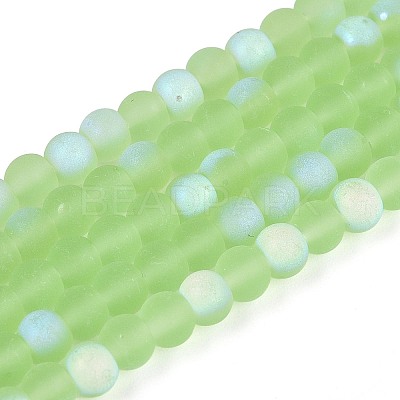 Frosted Transparent Glass Beads Strands GLAA-T032-T4mm-MBB17-1