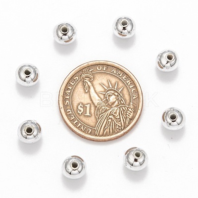 Plating Plastic Acrylic Round Beads PACR-L003-8mm-S-1