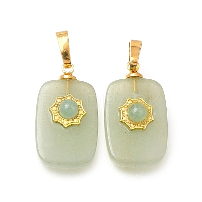 Natural Green Aventurine Pendants G-T151-02J-1