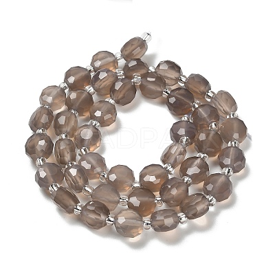 Natural Grey Agate Beads Strands G-B153-A01-1