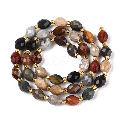 Natural Picture Jasper Beads Strands G-N342-35-8x6-09-1