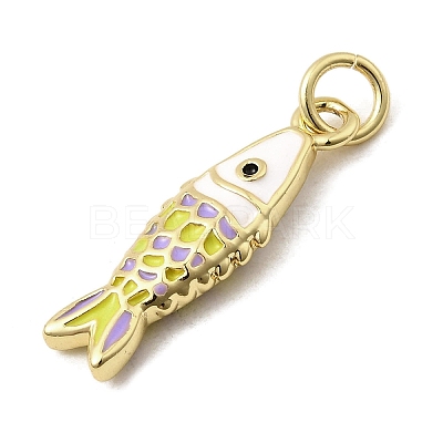 Brass Enamel Pendants KK-A266-39G-01-1