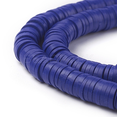 Flat Round Handmade Polymer Clay Beads CLAY-R067-6.0mm-09-1