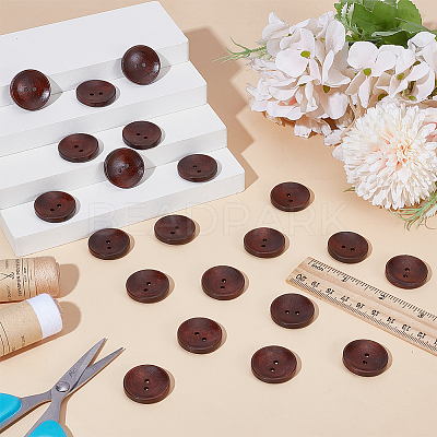 100Pcs Wood Buttons BUTT-GO0001-11-1