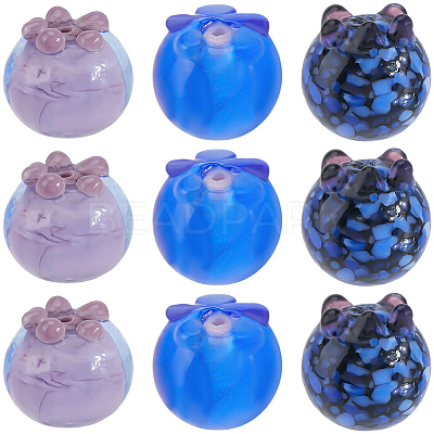 15Pcs 3 Colors Handmade Lampwork Beads LAMP-SC0001-80-1