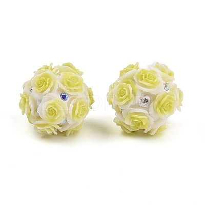 Acrylic Handmade Luminous Polymer Clay Rhinestone Beads CLAY-H003-07-1