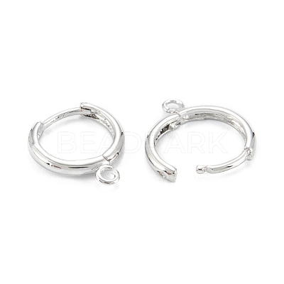 Rack Plating Brass Huggie Hoop Earrings Finding KK-D063-05P-1