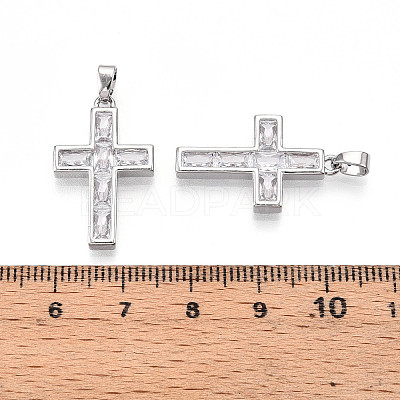 Brass Micro Pave Cubic Zirconia Pendants KK-N257-32P-1