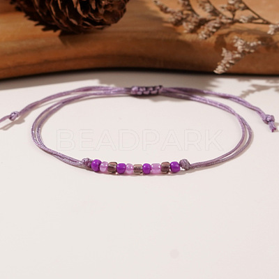 Adjustable Glass Seed Beaded Friendship Braided Bracelets for Daily Wear and Gifts BE2039-7-1