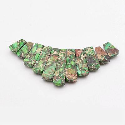 Assembled Gold Line and Imperial Jasper Beads Strands G-P298-K02-1