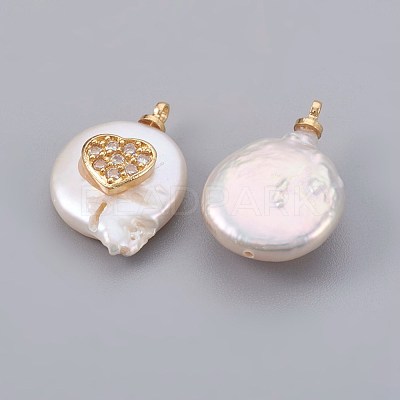 Natural Cultured Freshwater Pearl Pendants PEAR-F008-23G-03-1
