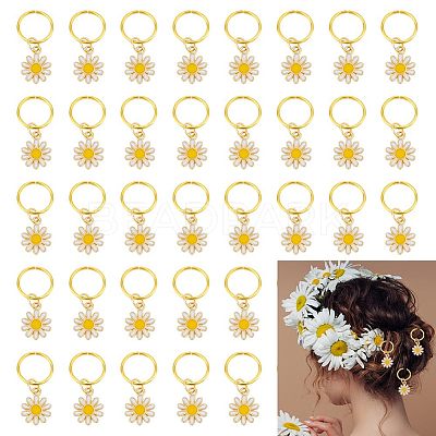 24Pcs Alloy Enamel & Iron Braiding Hair Pendants Decoration Clips OHAR-AB00008-1