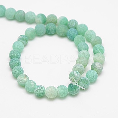 Natural & Dyed Crackle Agate Bead Strands X-G-T056-6mm-06-1