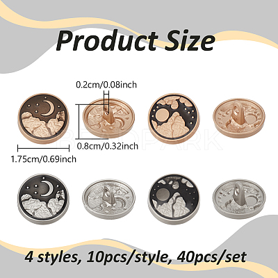 40 Styles 4 Styles Alloy Enamel Buttons FIND-NB0005-79A-1