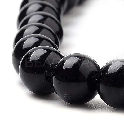 Natural Black Onyx Beads Strands X-G-S259-19-10mm-1