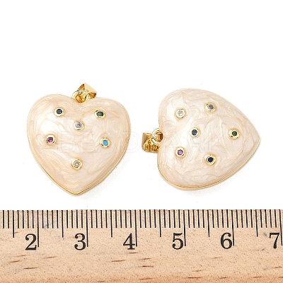 Brass Micro Pave Colorful Cubic Zirconia Enamel Pendants KK-G536-22G-1