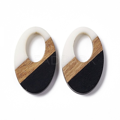 Opaque Resin & Walnut Wood Pendants RESI-M027-02D-1