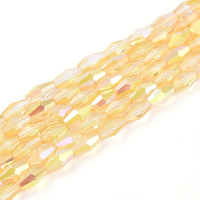 Transparent Electroplate Glass Beads Strands GLAA-K064-05A-01C-1
