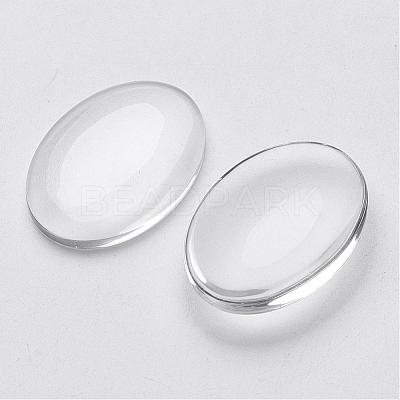 Clear Domed Glass Cabochons for Making Pendants X-GGLA-G011-1