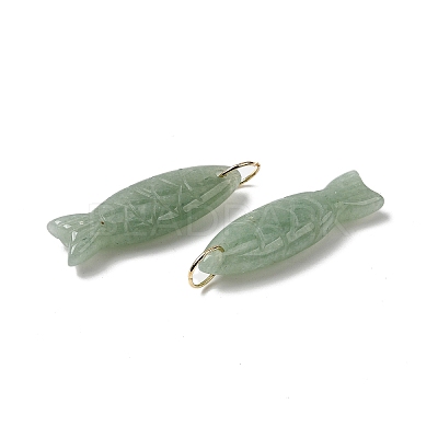Natural Green Aventurine Carved Pendants G-G314-01G-03-1