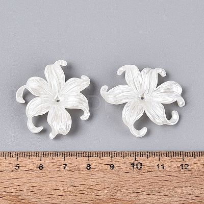 ABS Plastic Imitation Pearl Bead Caps KY-Q004-05A-1